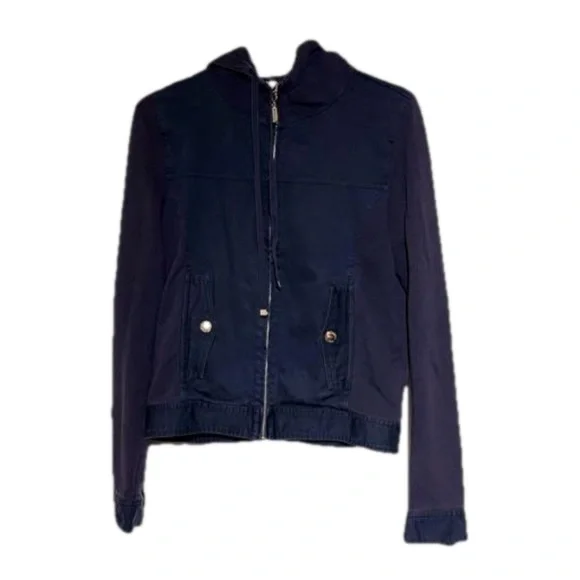 Jones New York Jackets Coats Jones New York Sport Blue Fall Hooded Jacket Poshmark